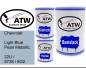 Preview: Chevrolet, Light Blue Pearl Metallic, 22U / 9738 / 8G2: 500ml Lackdose + 500ml Klarlack + 250ml Härter - Set, von ATW Autoteile West.